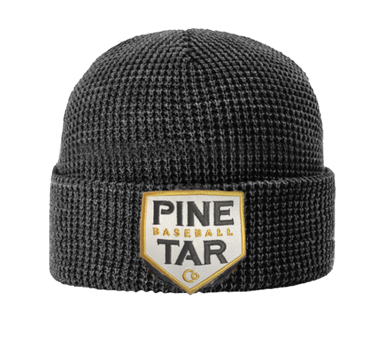 Pine Tar Waffle Knit Plate Beanie Black