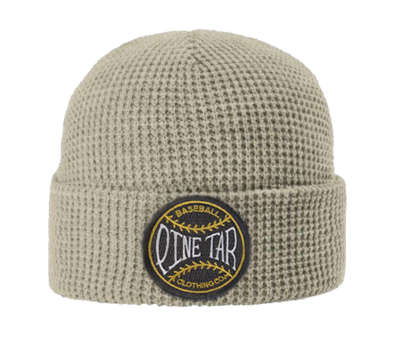Pine Tar Waffle Knit Beanie Oatmeal