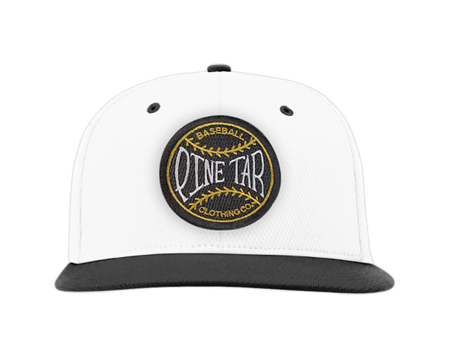 Emblem FlexFit Hat | White/Black | Pine Tar Clothing