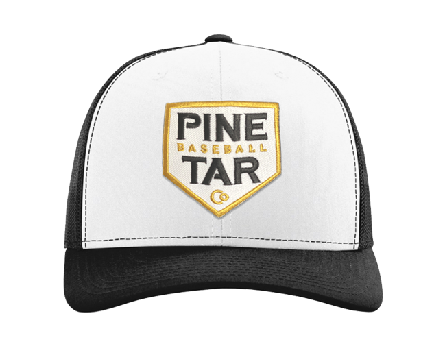 Pine Tar Plate Snapback - White/Black