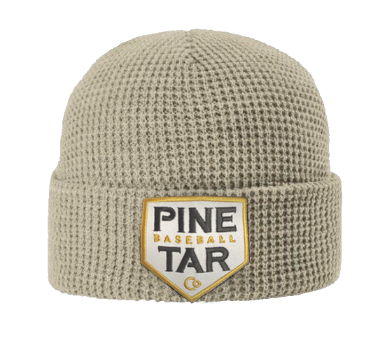 Pine Tar Waffle Knit Beanie - Oatmeal Home Plate